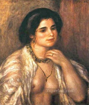 ピエール=オーギュスト・ルノワール Painting - 裸の胸を持つガブリエル ピエール・オーギュスト・ルノワール